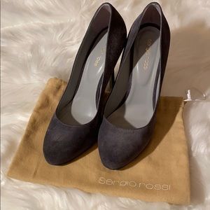 Sergio Rossi suede gray pumps Sz 39